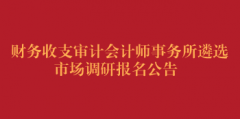 财务收支审计会计师事务所遴选市场调研报名公告
