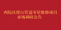 西院区排污管道零星维修项目市场调研公告